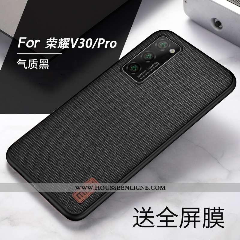 Étui Honor View30 Pro Protection Silicone Coque Téléphone Portable Tissu Noir