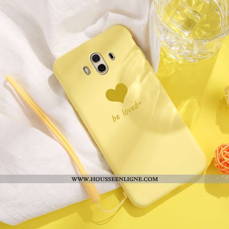Étui Huawei Mate 10 Coque En Silicone Mode Téléphone Portable Net Rouge Protection Tendance Jaune