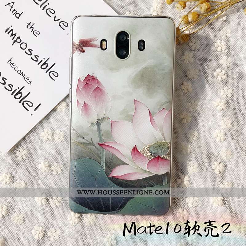 Étui Huawei Mate 10 Fluide Doux Protection Coque Ornements Suspendus Gaufrage Incassable Téléphone P