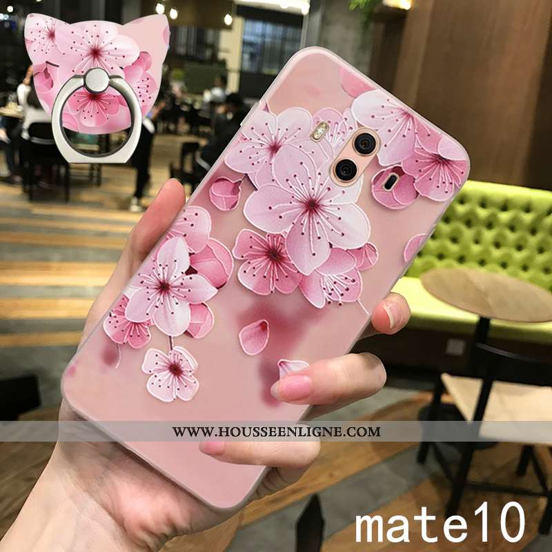 Étui Huawei Mate 10 Légère Silicone Incassable Vent Ultra Téléphone Portable Délavé En Daim Rose