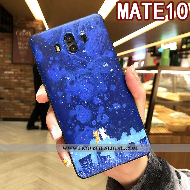 Étui Huawei Mate 10 Silicone Protection Gaufrage Incassable Tout Compris Coque Net Rouge Violet