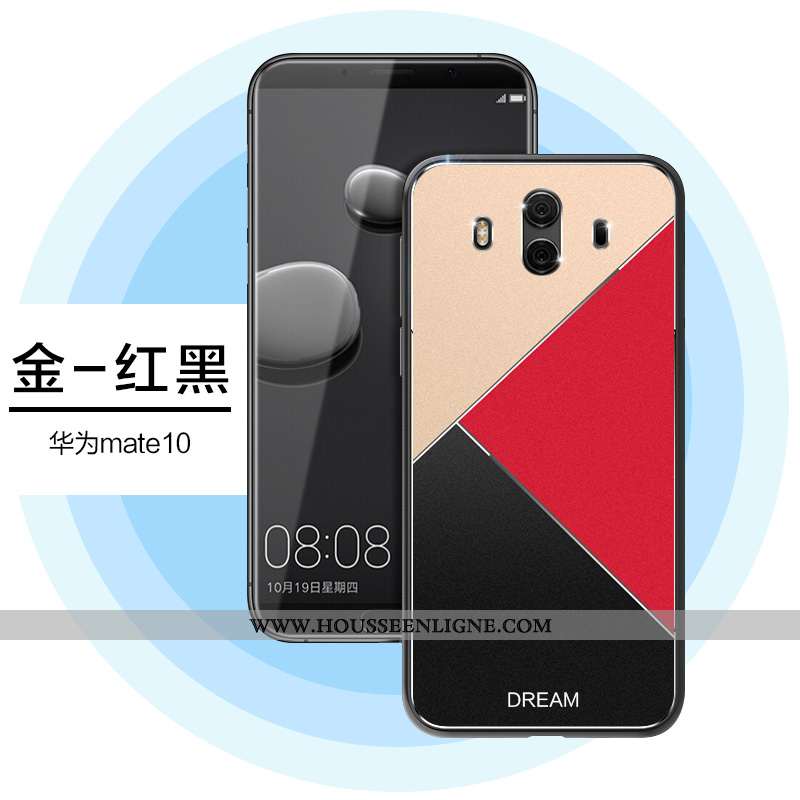 Étui Huawei Mate 10 Silicone Protection Net Rouge Coque Créatif Fluide Doux Tendance Argent