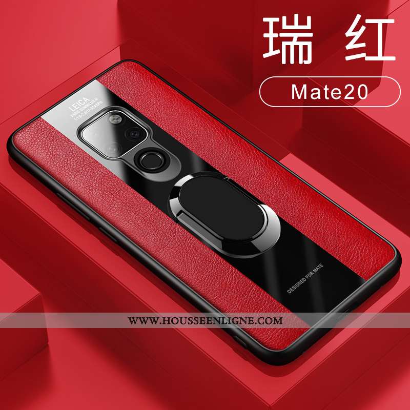 Étui Huawei Mate 20 Cuir Silicone Coque Incassable Rouge À Bord Téléphone Portable