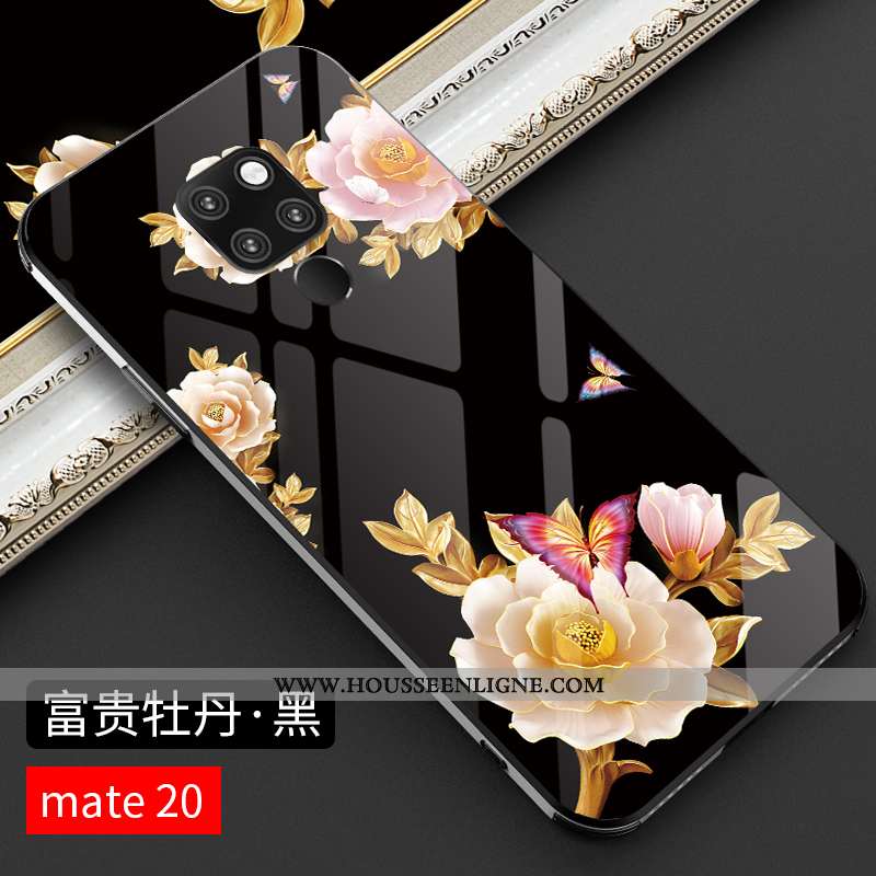 Étui Huawei Mate 20 Verre Personnalité Luxe Créatif Nouveau Légère Protection Noir