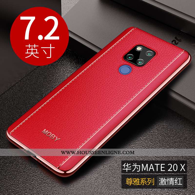 Étui Huawei Mate 20 X Fluide Doux Protection Luxe Téléphone Portable Nouveau Rose