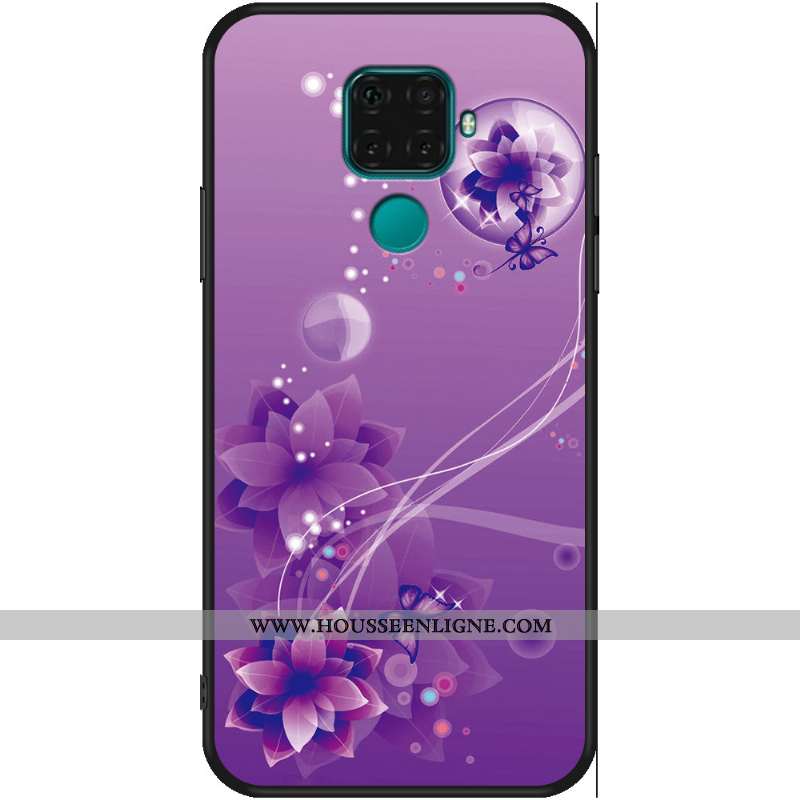 Étui Huawei Mate 30 Lite Délavé En Daim Dessin Animé Violet Incassable Simple Silicone Fluide Doux