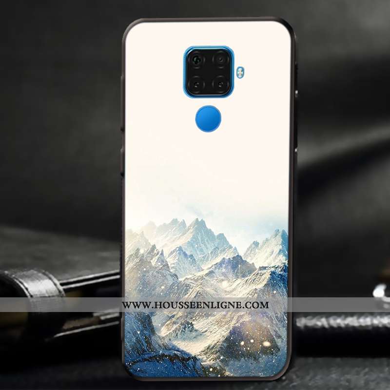 Étui Huawei Mate 30 Lite Fluide Doux Silicone Délavé En Daim Coque Amoureux Téléphone Portable Blanc