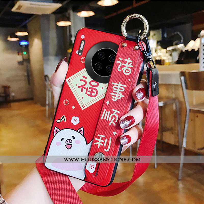 Étui Huawei Mate 30 Ornements Suspendus Charmant Rouge Protection Coque Téléphone Portable