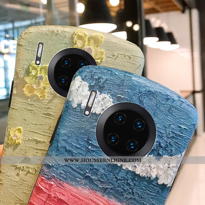 Étui Huawei Mate 30 Pro Personnalité Gaufrage Fleurs Modèle Fleurie Coque En Silicone Vent Téléphone