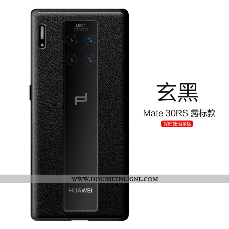 Étui Huawei Mate 30 Rs Protection Cuir Nouveau Incassable Noir Téléphone Portable Business