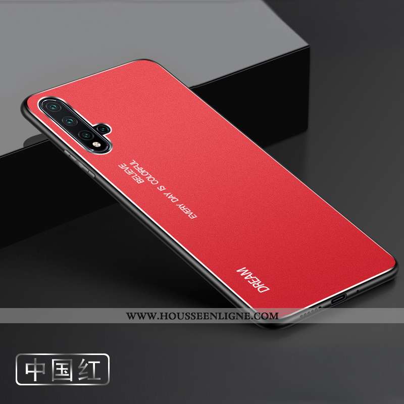 Étui Huawei Nova 5t Délavé En Daim Métal Argent Coque Téléphone Portable