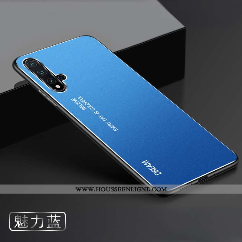 Étui Huawei Nova 5t Délavé En Daim Métal Argent Coque Téléphone Portable