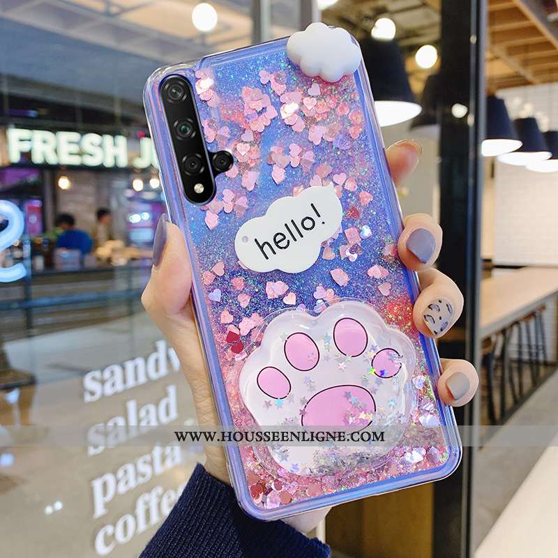 Étui Huawei Nova 5t Fluide Doux Mode Jeunesse Violet Téléphone Portable Rose Net Rouge