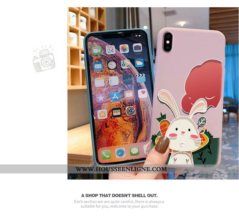 Étui Huawei P Smart+ Dessin Animé Charmant Téléphone Portable Lapin Fluide Doux Rose Silicone