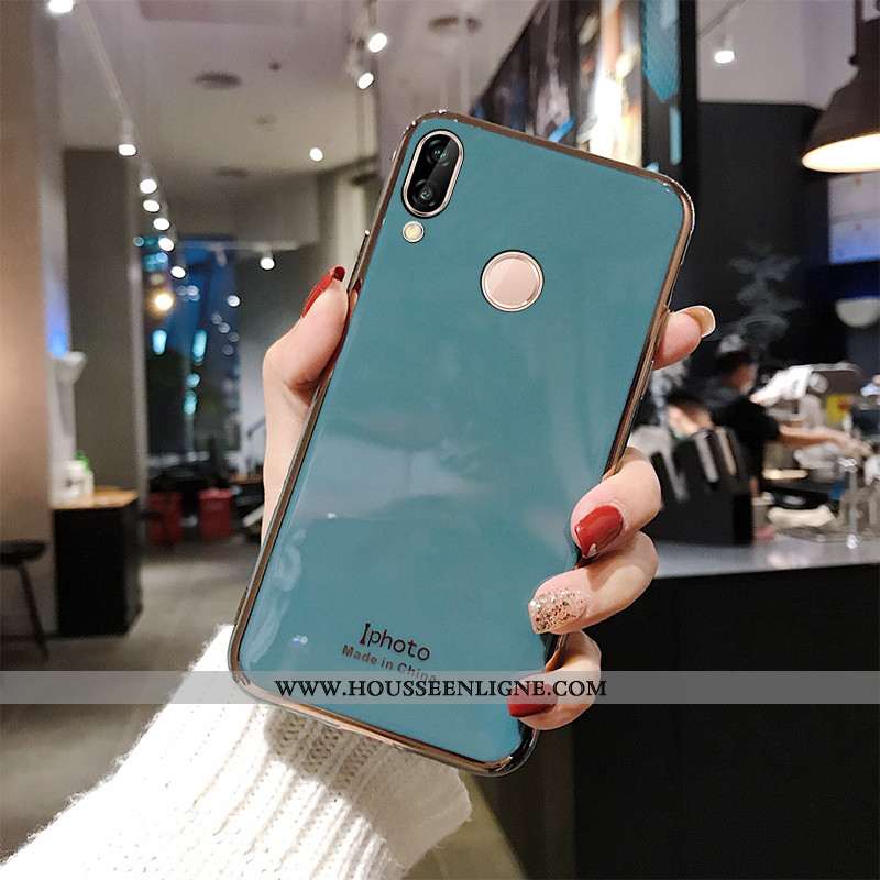 Étui Huawei P Smart+ Fluide Doux Silicone Membrane Mode Vert Téléphone Portable Protection Turquoise