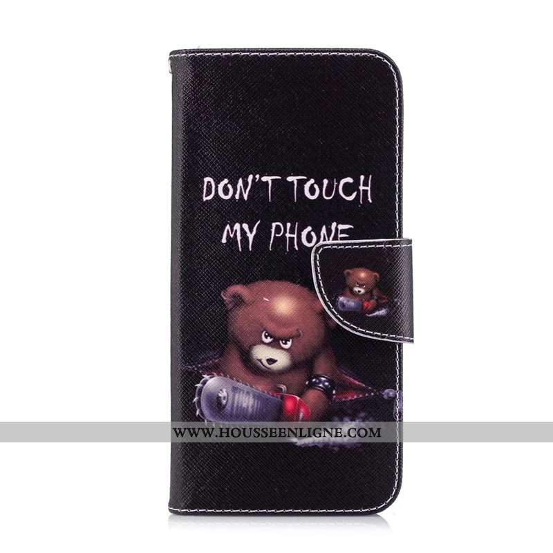 Étui Huawei P Smart Protection Dessin Animé Peinture Noir Housse Téléphone Portable