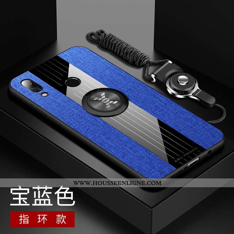 Étui Huawei P Smart+ Tendance Fluide Doux Téléphone Portable Silicone Tout Compris Tissu Bleu