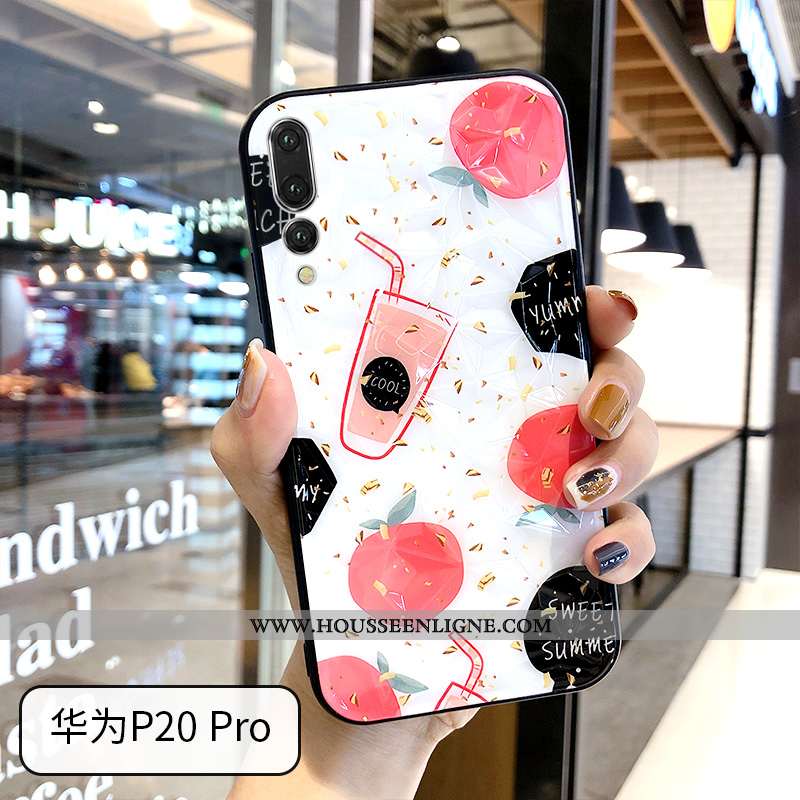Étui Huawei P20 Pro Charmant Modèle Fleurie Mode Coque Net Rouge Peinture Tout Compris Verte
