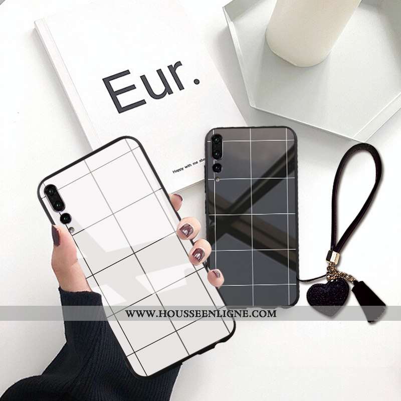 Étui Huawei P20 Pro Créatif Protection Noir Téléphone Portable Miroir Verre