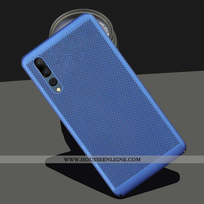 Étui Huawei P20 Pro Délavé En Daim Protection Mesh Bleu Coque Respirant