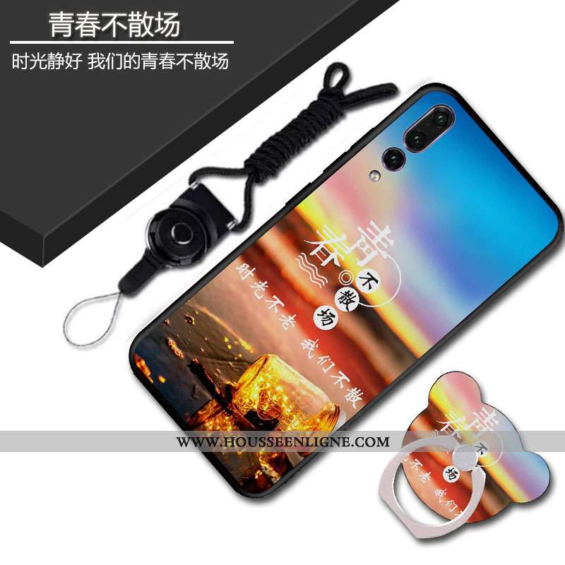Étui Huawei P20 Pro Fluide Doux Délavé En Daim Incassable Téléphone Portable Coque Noir Tout Compris