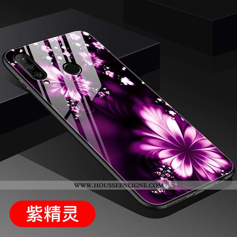 Étui Huawei P30 Lite Verre Personnalité Vent Silicone Créatif Net Rouge Violet