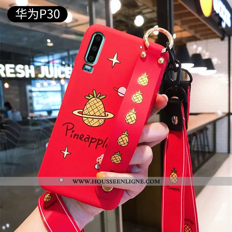 Étui Huawei P30 Personnalité Créatif Rouge Téléphone Portable Cou Suspendu Incassable