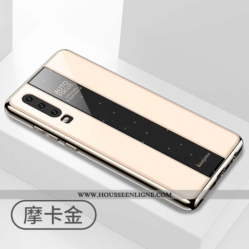 Étui Huawei P30 Protection Fluide Doux Coque Téléphone Portable Incassable Miroir Tout Compris Blanc