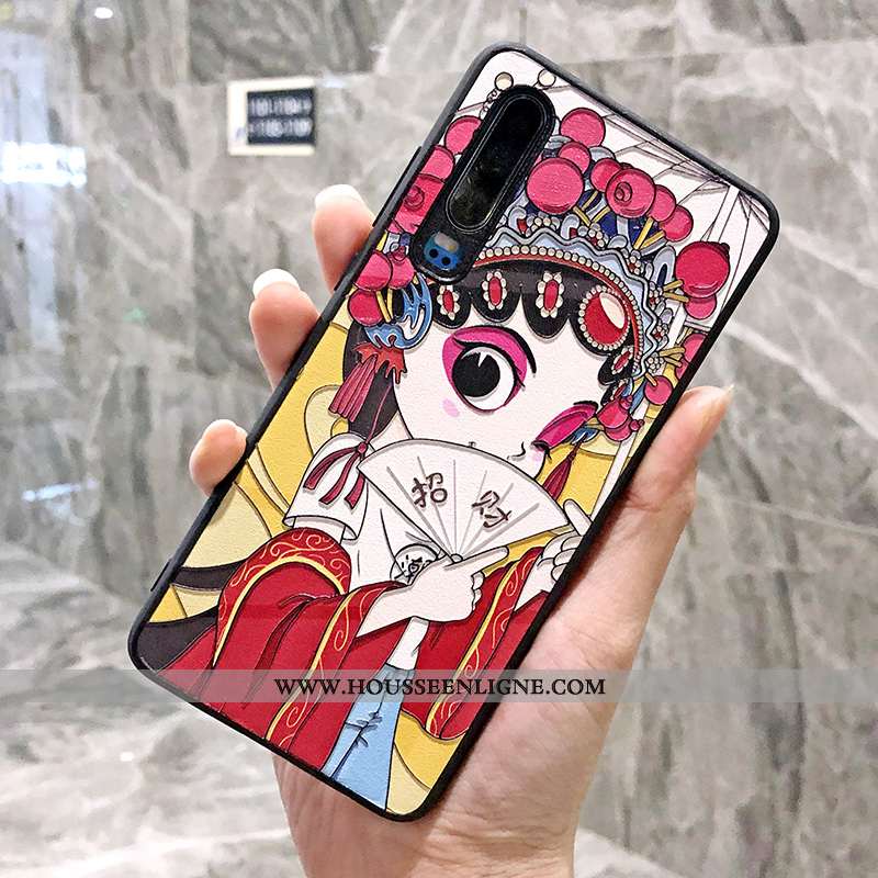 Étui Huawei P30 Tendance Mode Créatif Amoureux Téléphone Portable Charmant Rouge