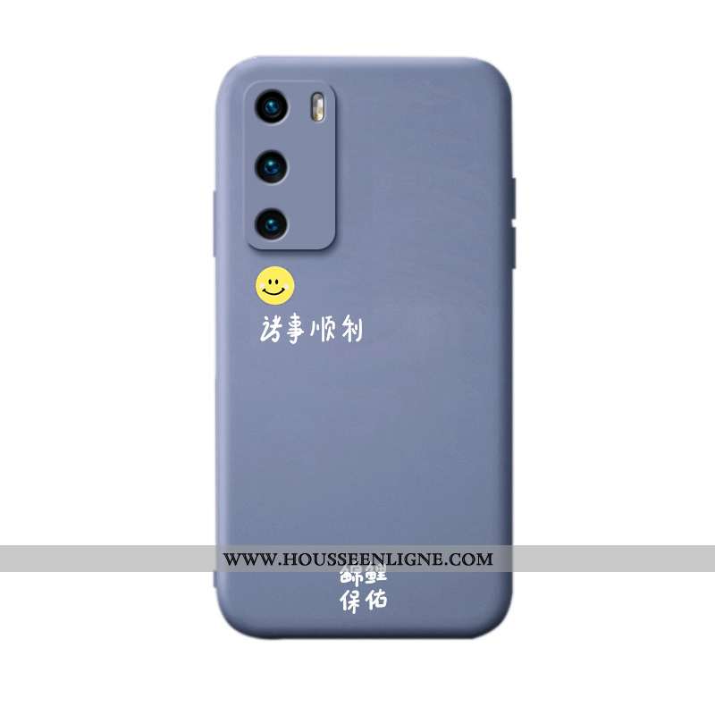 Étui Huawei P40 Fluide Doux Silicone Incassable Protection Légère Bleu Net Rouge