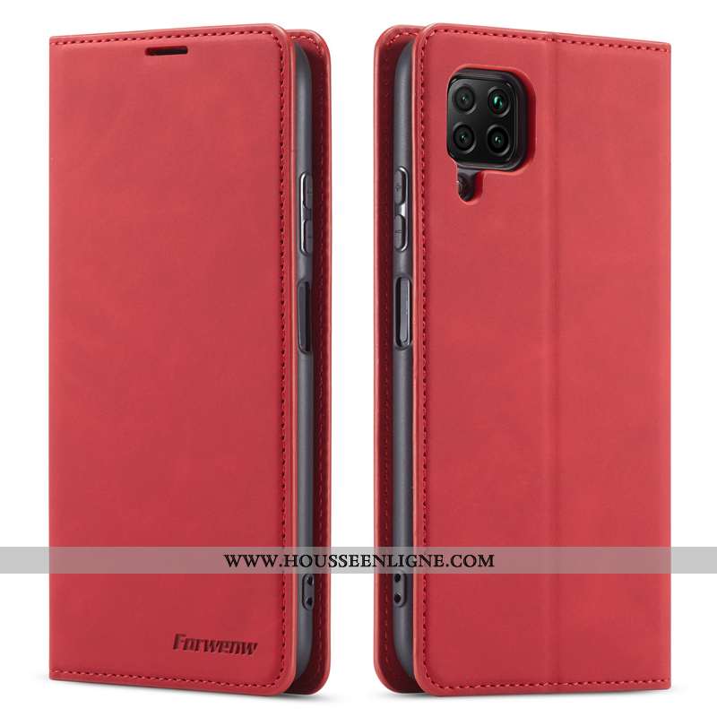 Étui Huawei P40 Lite Protection Cuir Véritable Jeunesse Business Cuir Téléphone Portable Bordeaux