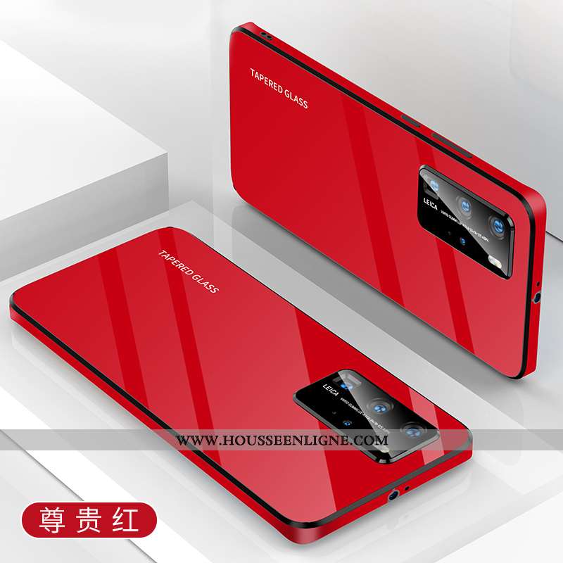 Étui Huawei P40 Légère Silicone Rouge Simple Net Rouge Téléphone Portable