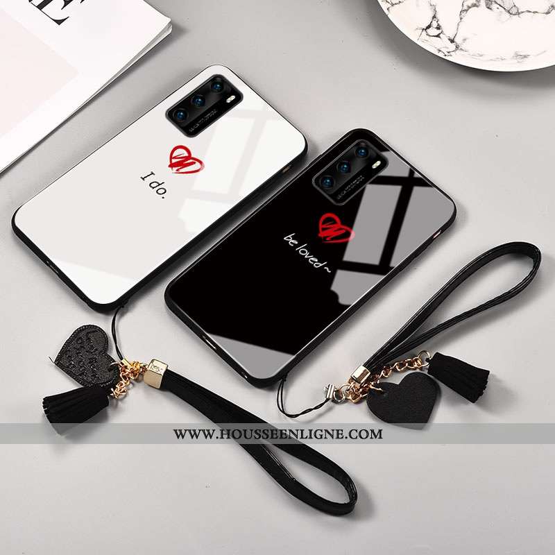 Étui Huawei P40 Personnalité Protection Téléphone Portable Miroir Incassable Blanc Noir