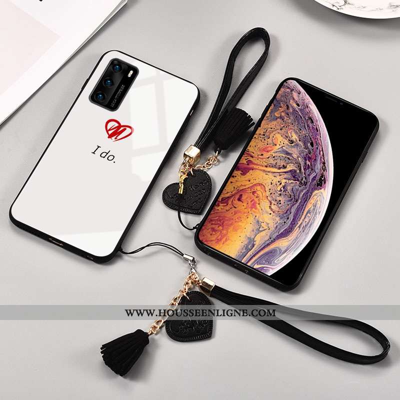 Étui Huawei P40 Personnalité Protection Téléphone Portable Miroir Incassable Blanc Noir
