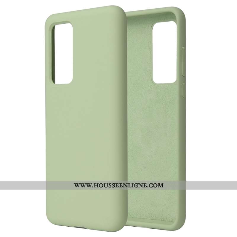 Étui Huawei P40 Pro Silicone Téléphone Portable Couleur Unie Pure Tout Compris Vert Incassable Verte