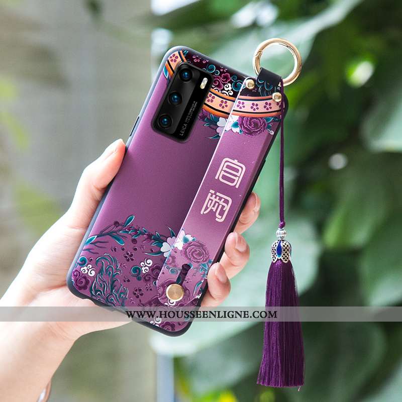 Étui Huawei P40 Protection Fluide Doux Coque Violet Téléphone Portable Incassable