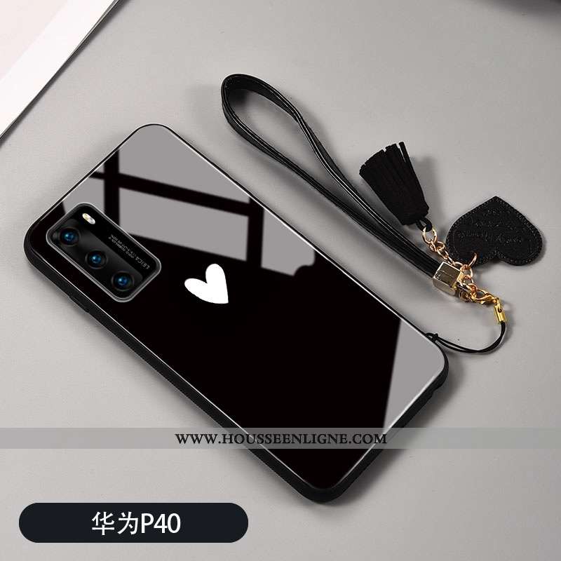 Étui Huawei P40 Silicone Protection Coque Verre Téléphone Portable Incassable Noir
