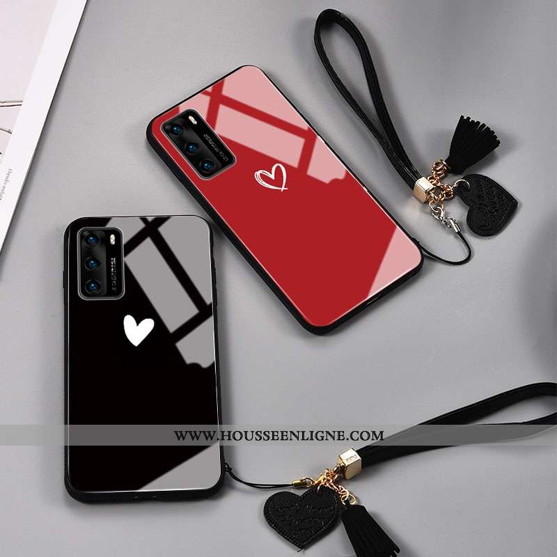 Étui Huawei P40 Silicone Protection Coque Verre Téléphone Portable Incassable Noir