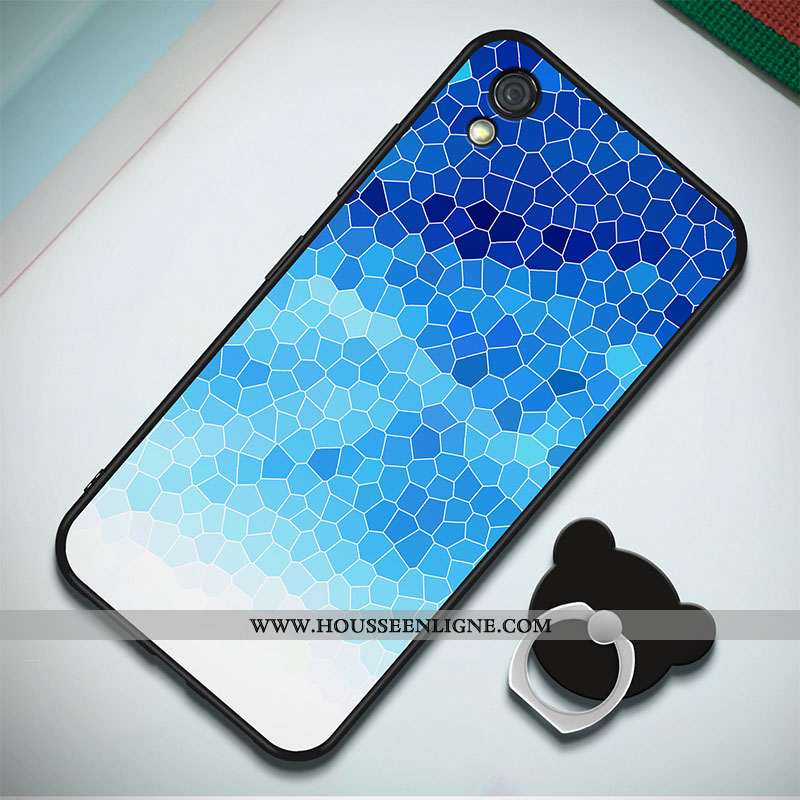 Étui Huawei Y5 2020 Fluide Doux 2020 Coque Incassable Peinture Téléphone Portable Anneau Bleu Foncé