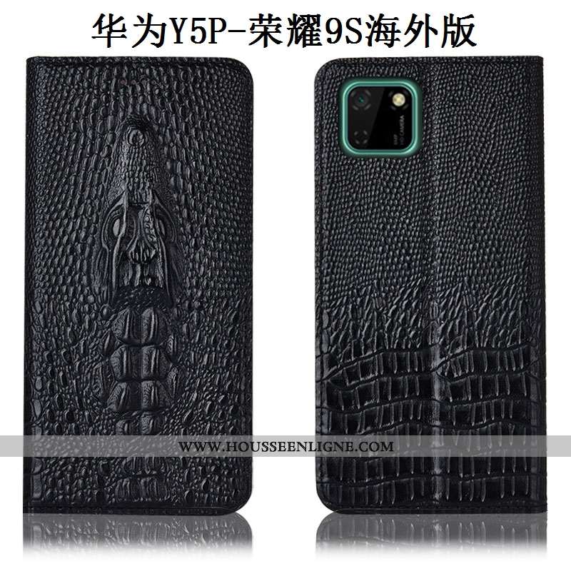 Étui Huawei Y5p Cuir Véritable Protection Coque Incassable Tout Compris Téléphone Portable Jaune