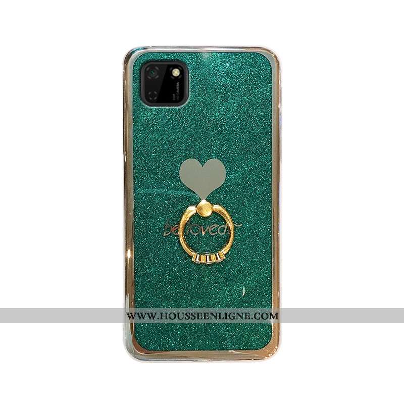 Étui Huawei Y5p Protection Mode Rose Vert Placage Amour Verte