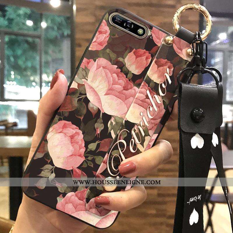 Étui Huawei Y6 2020 Créatif Fluide Doux Rose Frais Coque Téléphone Portable