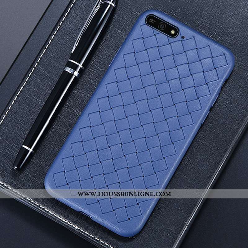 Étui Huawei Y6 2020 Créatif Modèle Fleurie Téléphone Portable Tissage 2020 Coque Incassable Bleu Fon