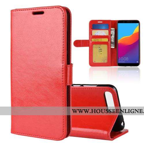 Étui Huawei Y6 2020 Cuir Portefeuille Clamshell Coque Rouge Téléphone Portable Business