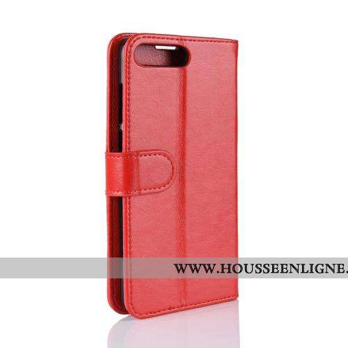 Étui Huawei Y6 2020 Cuir Portefeuille Clamshell Coque Rouge Téléphone Portable Business