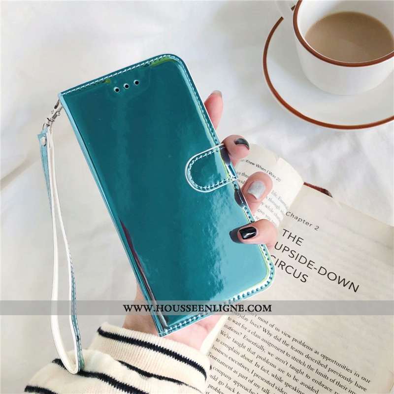 Étui Huawei Y6 2020 Fluide Doux Cuir Rose Coloré Téléphone Portable Miroir