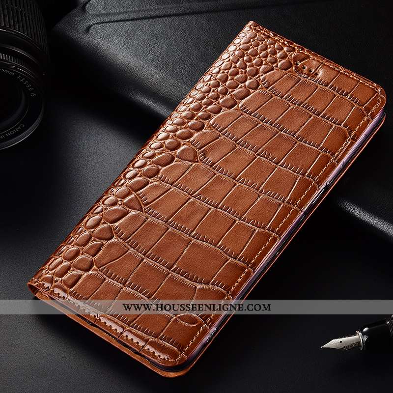 Étui Huawei Y6 2020 Modèle Fleurie Protection Téléphone Portable Incassable Cuir Crocodile Rouge