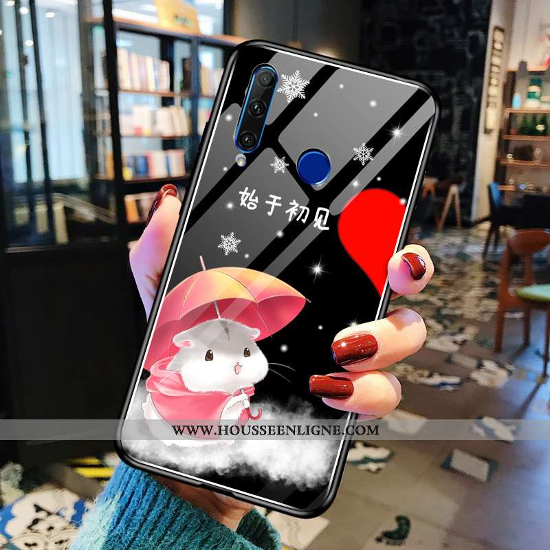 Étui Huawei Y6p Créatif Mode Délavé En Daim Net Rouge Personnalité Nouveau Coque Noir