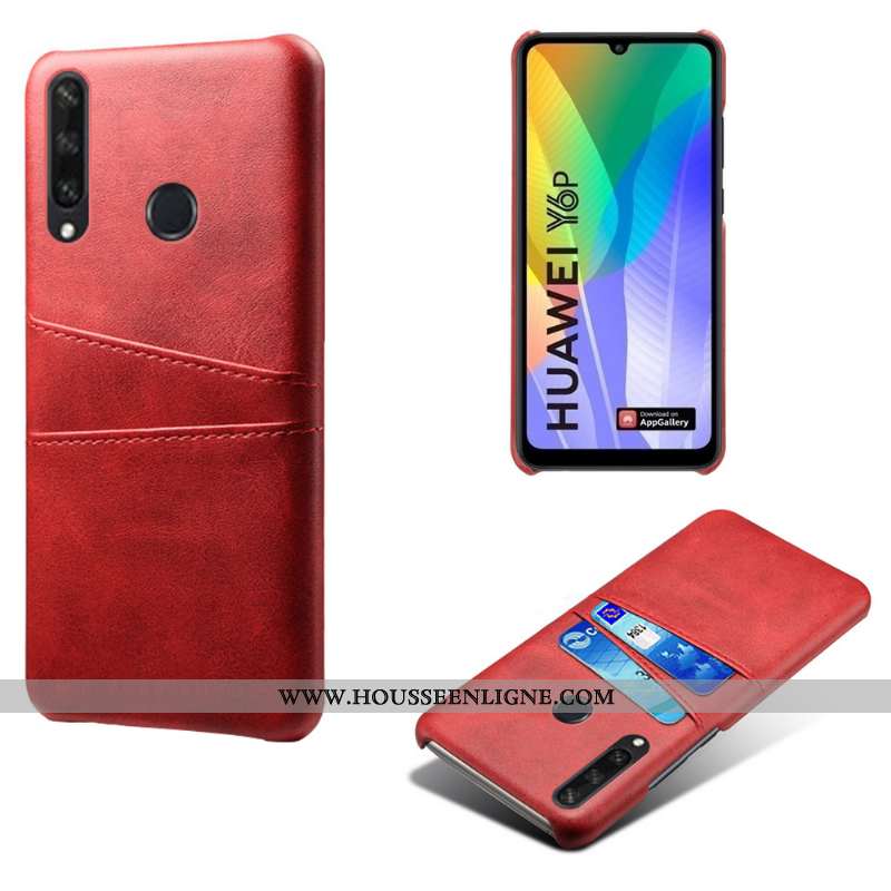 Étui Huawei Y6p Légère Cuir Téléphone Portable Coque Noir Carte