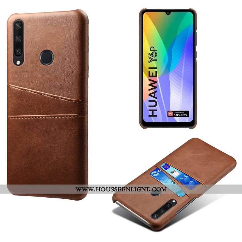 Étui Huawei Y6p Légère Cuir Téléphone Portable Coque Noir Carte